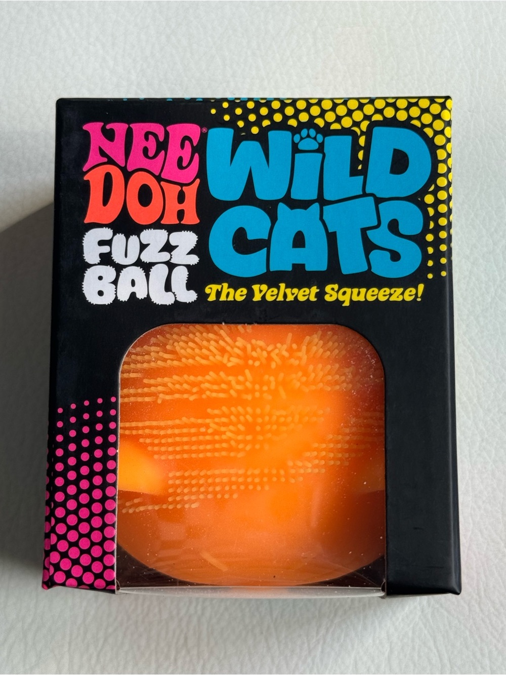 🧡 RARE NeeDoh Wild Cats Fuzz Ball Orange Squishy Squeeze SHIPS TODAY!